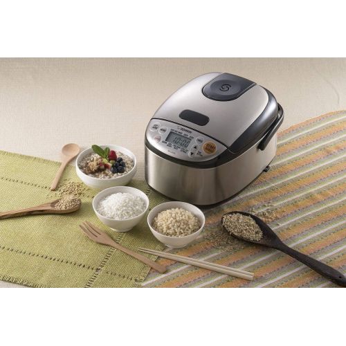  Zojirushi NS-LGC05 Micom Rice Cooker & Warmer + Free Cookbook, Bamboo Spatula and Oven Mitt