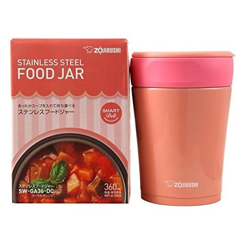  Zojirushi SW-GA36-DC Stainless Steel Food Jar, Coral Orange