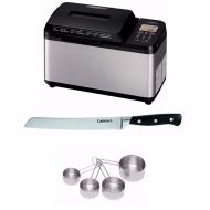 Zojirushi BB-PDC20BA Home Bakery Virtuoso Plus Breadmaker, (2 lb. loaf) Bundle with 8 Bread Knife with Blade Guard, 4 Piece Stainless Steel Measuring Cup Set and Bread Book (5 Item
