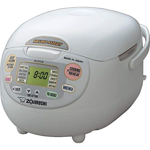  Zojirushi NS-ZCC18 10-Cup Neuro Fuzzy Rice Cooker, 1.8-Liters, Premium White: Kitchen & Dining