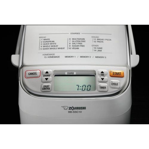  Zojirushi BB-SSC10WZ Home Bakery Maestro Breadmaker, Premium White