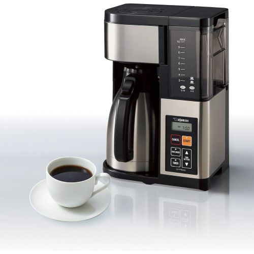  Zojirushi EC-YTC100XB Coffee Maker, 10-Cup, Stainless Steel/Black