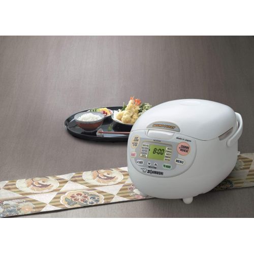  [아마존베스트]Zojirushi NS-ZCC18 10-Cup Neuro Fuzzy Rice Cooker, 1.8-Liters, Premium White