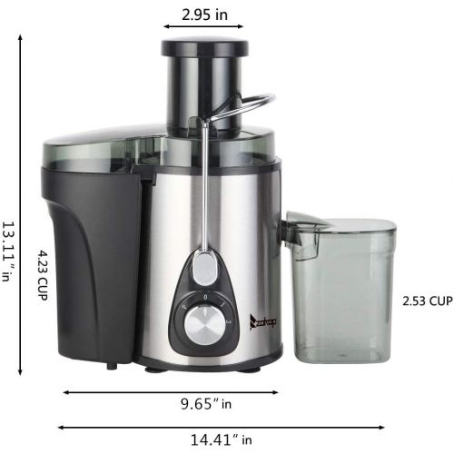  Juicer ZOKOP Citrus Juicers? Large Caliber 2.5cup Juice Cup Double Gear Electric Juicer low noise Stainless Steel citrus juicer Black