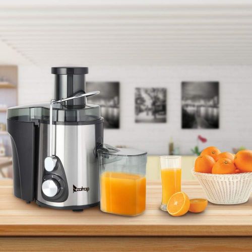  Juicer ZOKOP Citrus Juicers? Large Caliber 2.5cup Juice Cup Double Gear Electric Juicer low noise Stainless Steel citrus juicer Black