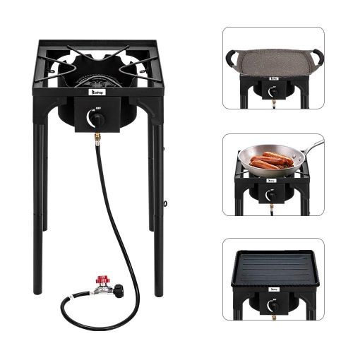  Zokop Outdoor Camp Stove High Pressure Propane Gas Cooker Portable Cast Iron Patio Cooking Burner