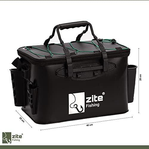  [아마존베스트]Zite Fishing Waterproof Fishing Bag - Eva Spinning Bag with Carry Handle & Shoulder Strap - For Boat Fishing & Spin Fishing