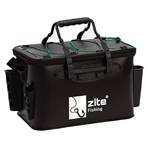  [아마존베스트]Zite Fishing Waterproof Fishing Bag - Eva Spinning Bag with Carry Handle & Shoulder Strap - For Boat Fishing & Spin Fishing