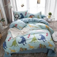 Zone Lausonhouse Dinosaur Kids Duvet Cover Set,100% Cotton Dinosaur Print Duvet Cover Set for Kids Bedding - Twin