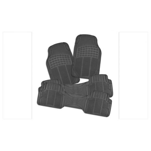  Zone Tech 3 Piece 4 Row Car Van Heavy Duty Rubber Floor Mats