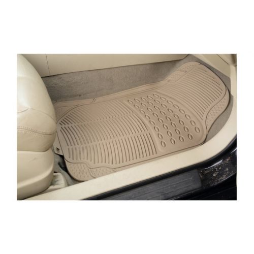  Zone Tech 4 Pcs. TanBeige Trimmable Rubber Heavy Duty Car Floor Mats