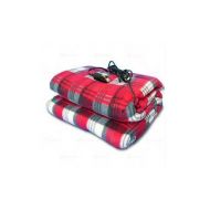 Zone Tech Car Heated Polar Fleece Red Plaid Travel Electric Blanket