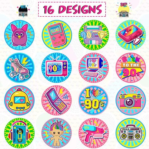  Zonon 500 Pieces 90s Stickers Retro Game Sticker 90s Nostalgia Sticker 1990s Cartoon Sticker Decals Retro Stickers for Laptops for Water Bottle Computer Snowboard Bicycle Motorcycle, 16