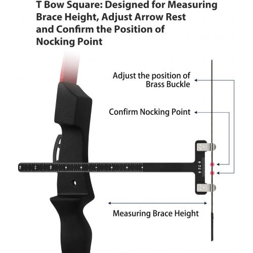  Zonon Bow String Nocking Points Pliers Strings Knock Set T Shape Bow Square Ruler Nocking Buckle Pliers Recurve Bow Turning Kit Archery