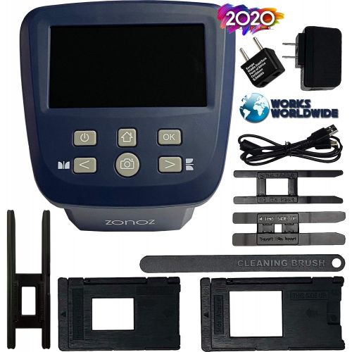  zonoz FS-Five Digital Film & Slide Scanner - Converts 35mm, 126, 110, Super 8 & 8mm Film Negatives & Slides to JPEG - Includes Large Bright 5-Inch LCD, Easy-Load Film Inserts Adapt