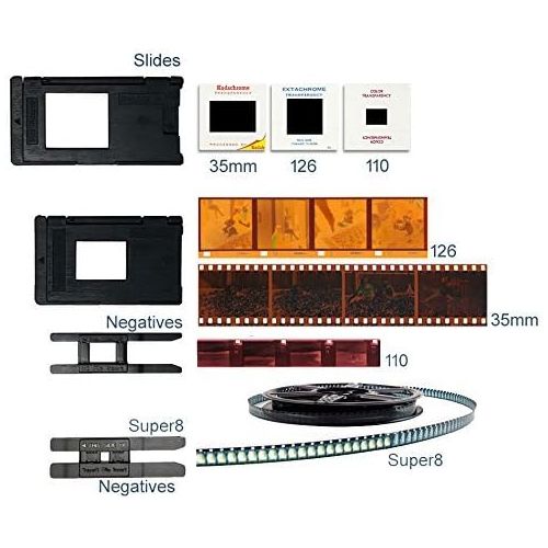  [아마존베스트]ZONOZ FS-3 22MP All-in-1 Film & Slide Converter Scanner w/Speed-Load Adapters for 35mm, 126, 110 Negative & Slides, Super 8 Films - Includes Worldwide Voltage 110V/240V AC Adapter