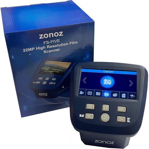  [아마존베스트]zonoz FS-Five Digital Film & Slide Scanner - Converts 35mm, 126, 110, Super 8 & 8mm Film Negatives & Slides to JPEG - Includes Large Bright 5-Inch LCD, Easy-Load Film Inserts Adapt