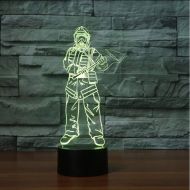 Zonxn 3D USB Nightlight 7 Color Mood Creative Led Touch Button Fireman Shape Table Lamp Kids Gifts Bedroom Decor Lamps Light Fixture