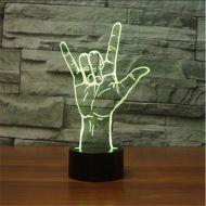 Zonxn Novelty 7 Colors 3D Led I Love You Sign Language Night Light USB Mood Gesture Table Lamp Kids Bedside Decor Sleep Lighting Gifts