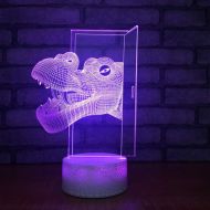 Zonxn New Interesting 3D Led USB 7 Color Change Gradient Dinosaur Door Night Light Home Decoration Bedroom Travel Mood Table Lamp Gift