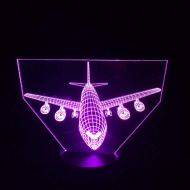 Zonxn Touch Button 7 Color Changing 3D Air Planes Table Lamp USB Illusion Aircraft Led Night Light Mood Light Fixture Kids Gifts