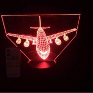 Zonxn Touch Button 7 Color Changing 3D Air Planes Table Lamp USB Illusion Aircraft Led Night Light Mood Light Fixture Kids Gifts