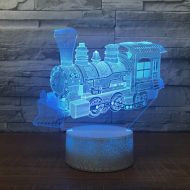 Zonxn Novelty 3D Led Night Lights Touch Switch 7 Colorful Gradient Train Locomotive Modelling Table Lamp Mood Lighting Fixtures Decor