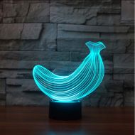 Zonxn Cute 3D Led Visual Night Light Banana 7 Colors Changing Fruit Table Mood Lamp Baby Sleep Lighting Children Bedroom Decor Gifts