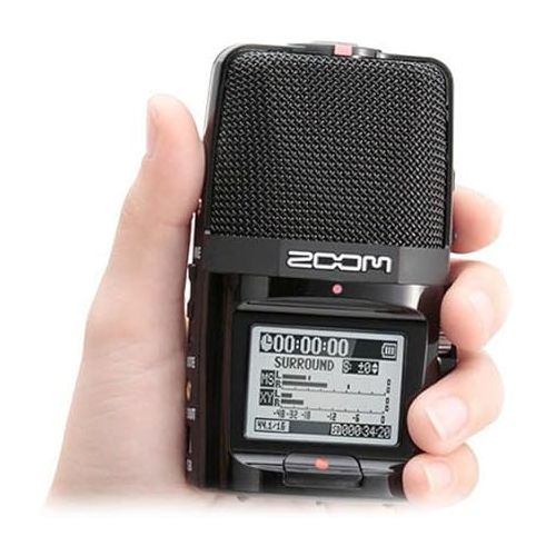  Zoom H2n Stereo/Surround-Sound Portable Recorder, 5 Built-In Microphones, X/Y, Mid-Side, Surround Sound, Ambisonics Mode, Records to SD Card, For Recording Music, Audio for Video, and Interviews