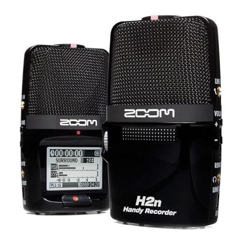  Zoom H2n Stereo/Surround-Sound Portable Recorder, 5 Built-In Microphones, X/Y, Mid-Side, Surround Sound, Ambisonics Mode, Records to SD Card, For Recording Music, Audio for Video, and Interviews