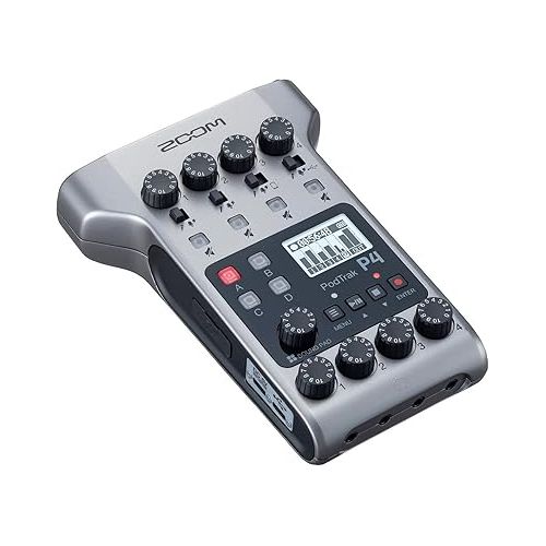  Zoom PodTrak P4 Portable Multitrack Podcast Recorder Bundle with Zoom ZDM-1 Podcast Pack (2 Items)