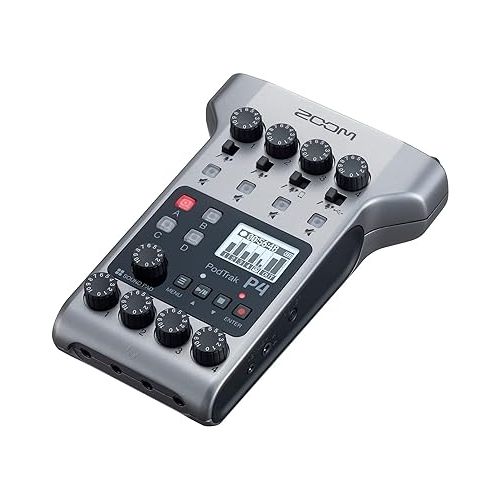  Zoom PodTrak P4 Portable Multitrack Podcast Recorder Bundle with Zoom ZDM-1 Podcast Pack (2 Items)