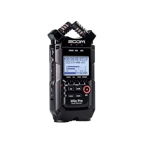  Zoom H4n Pro All Black 4-Track Black Portable Recorder in Black (2020 Version) Bundle with Zoom ZDM-1 Podcast Mic Pack