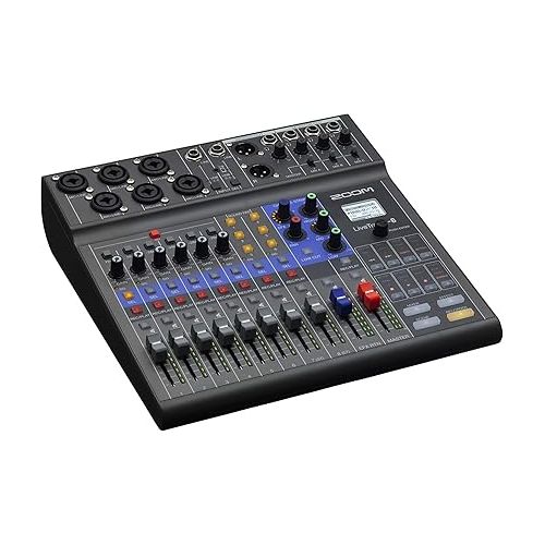  Zoom LiveTrak L-8 Podcast Recorder, Battery Powered, Digital Mixer and Recorder, Music Mixer, Phone Input, Sound Pads, 4 Headphone Outputs, 12-In/4-Out Audio Interface, Built In EQ and Effects