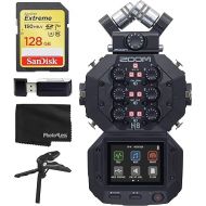 Zoom H8 8-Input / 12-Track Portable Handy Recorder For Podcasting, Music, Field Recording + 128GB Memory Card + SD Card Reader + Table Tripod Hand Grip - Top Value Accessory Bundle