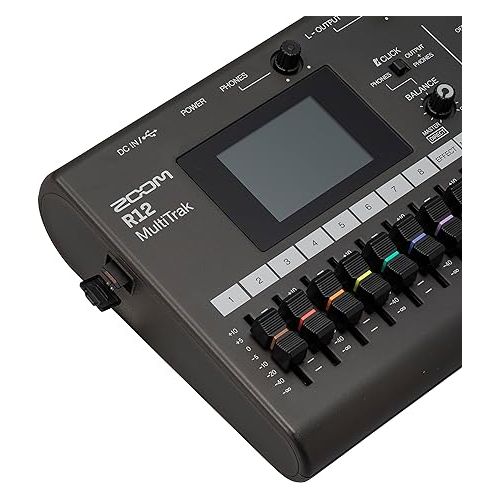  Zoom R12 Multi Track Portable Recorder, with Touchscreen, Onboard Editing, 8 Tracks, 2 Combo Inputs, Effects, Synth, Drum Loops, Battery Powered, and USB Audio Interface