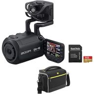 Zoom Q8n-4K Handy Video Recorder Bundle with 128GB Memory Card and Ruggard Onyx 25 Camcorder Bag