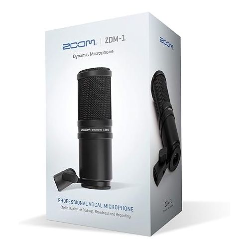  Zoom Dynamic Microphone for Podcasts, Voice-Overs, Interviews, Vocals, and More, High SPL Capability, Sturdy Metal Body, and Large Diaphragm