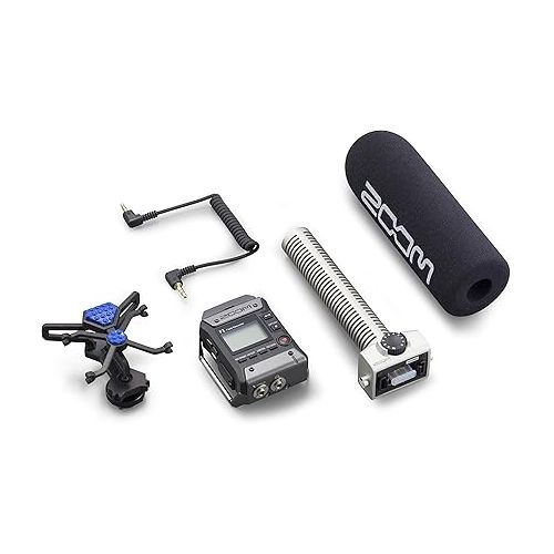  Zoom F1-SP On-Camera Microphone and Recorder, Audio for Video Recorder, Records to SD Card, Outputs to Camera, Battery Powered, Includes Shotgun Microphone