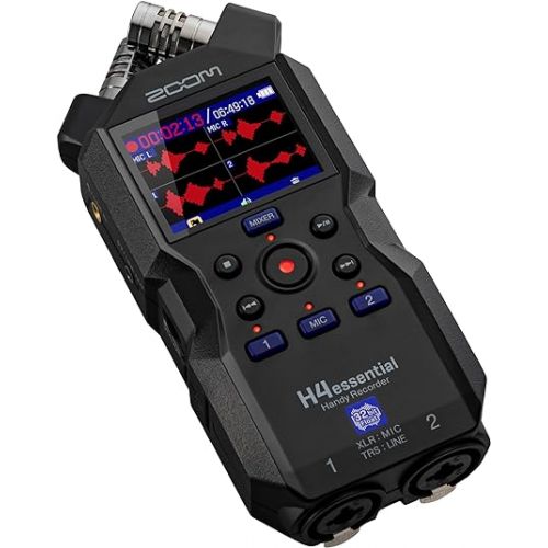  Zoom H4essential New H4n 4-Track Recorder with Ritz Gear Professional Video, Cinema and Broadcasting Shotgun Microphone for Indoor & Outdoor Film, Interview & Studio Complete Recording Kit (Black)