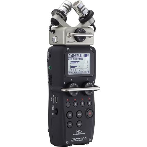  Zoom H5 4-Track Portable Recorder for Audio for Video, Music, and Podcasting, Stereo Microphones, 2 XLR/TRS Inputs, USB Audio Interface, Battery Powered