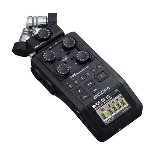  Zoom H6 All Black Recorder Bundle with 32GB SDHC Memory Cards (2) + Accessory Pack + Cable (5 Items)