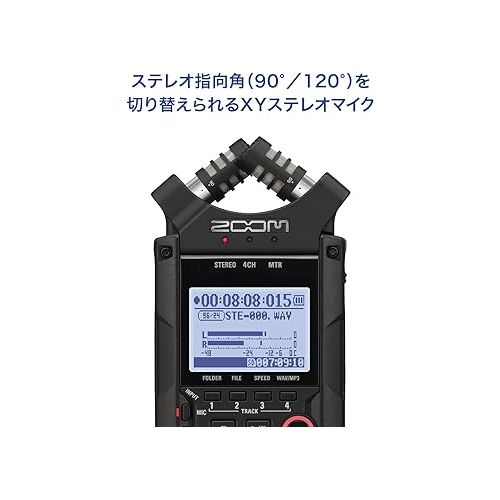  ZOOM Handy Recorder PCM Recorder 4 Track MTR XY Stereo Microphone Mount to SLR Camera 2020 Model ASMR H4nPro/Black