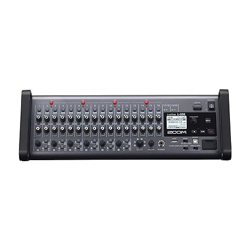  Zoom LiveTrak L-20R Digital Mixer & Multitrack Recorder, Rack Mountable, 20-Input/ 22-Channel SD Card Recorder, 22-in/4-out USB Audio Interface, 6 Customizable Outputs, Wireless iOS Control