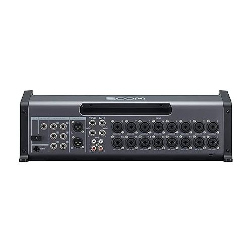  Zoom LiveTrak L-20R Digital Mixer & Multitrack Recorder, Rack Mountable, 20-Input/ 22-Channel SD Card Recorder, 22-in/4-out USB Audio Interface, 6 Customizable Outputs, Wireless iOS Control