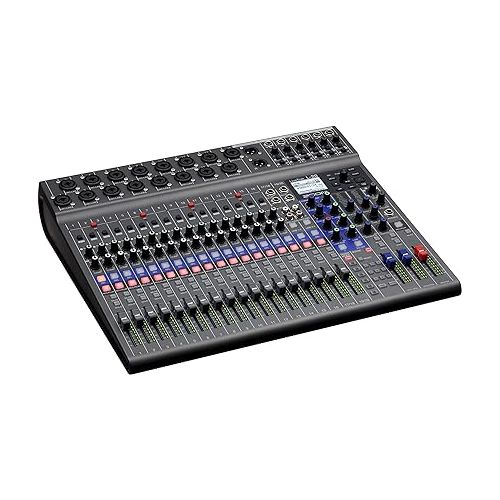  Zoom LiveTrak L-20 Digital Mixer & Multitrack Recorder, 20-Input/ 22-Channel SD Card Recorder, 22-in/4-out USB Audio Interface, 6 Customizable Outputs, Wireless iOS Control