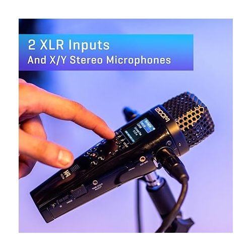 Zoom M4 MicTrak with 32-Bit Float, 4-Tracks, 2 XLR/TRS inputs, X/Y Mic Capsule, Timecode, Normalization, On-Board Monitoring, Battery Powered, Audio Interface, For Musicians, Podcasters, Videographers