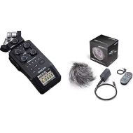 Zoom H6 All Black (2020 Version) 6-Track Portable Recorder, Stereo Microphones, 4 XLR/TRS Inputs, SD Card, USB Audio Interface, Battery Powered Bundled with Zoom APH-6 Accessory Package