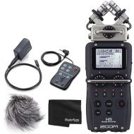 Zoom H5 4-Input / 4-Track Portable Handy Recorder with Interchangeable X/Y Mic Capsule + Remote Controller + Hairy Windscreen + USB AC Adapter + USB Cable + Cloth - Deluxe Bundle