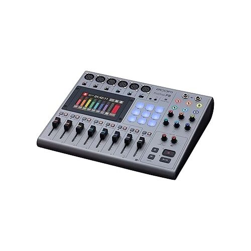  Zoom PodTrak P8 Podcast Recorder, 6 Microphone Inputs, 6 Headphone Outputs, Phone Input, Sound Pads, Onboard Editing, Record to SD card, USB Audio Interface, Battery Powered